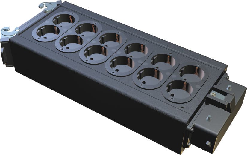 Uttagsbox Hexi Harting/Schuko 1x Harting 24P IN / 6x Schuko + Harting 24P UT - HEXI | Bellalite Uttagsbox Hexi Harting/Schuko 1x Harting 24P IN / 6x Schuko + Harting 24P UT - HEXI | Bellalite