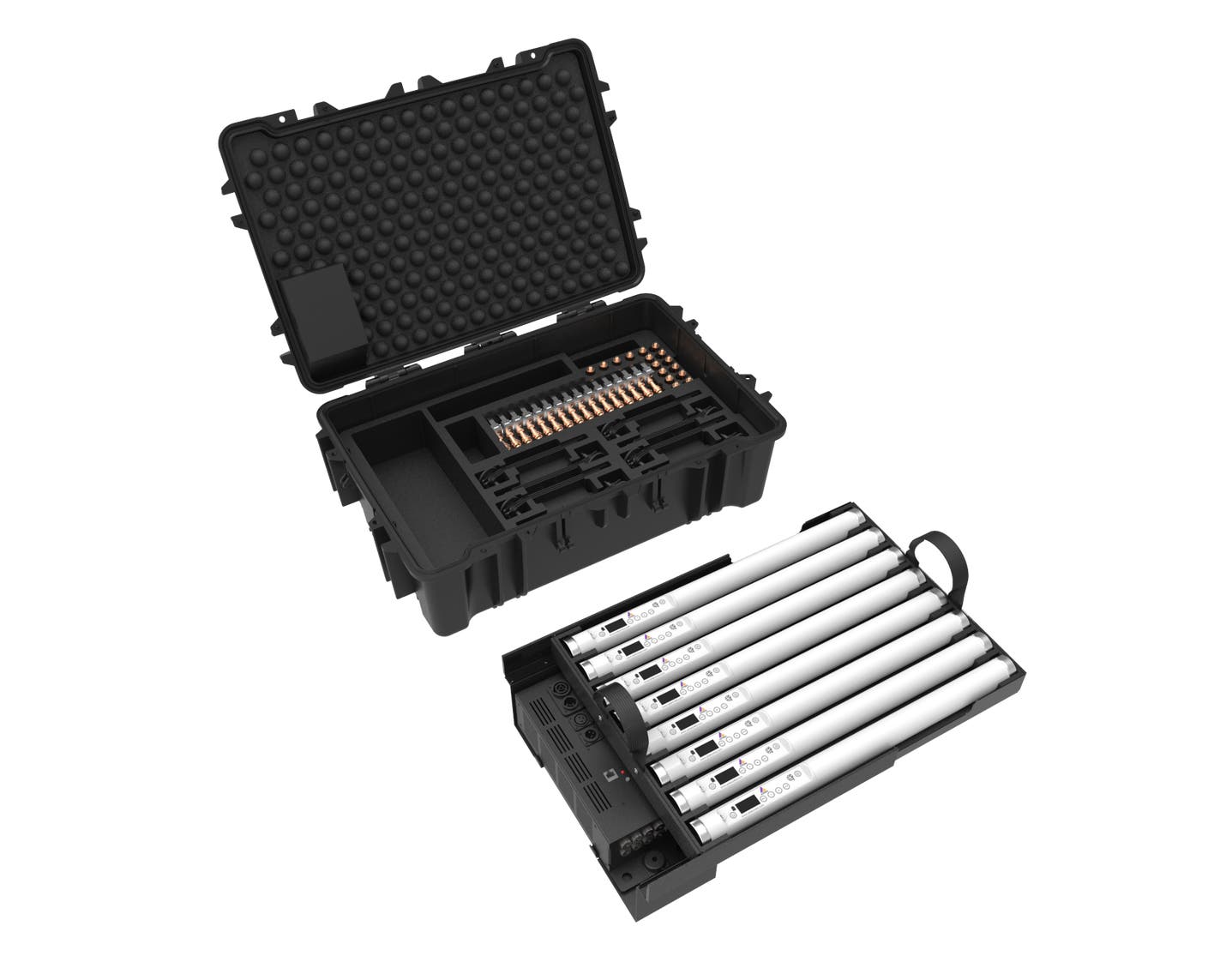 Astera Helios Tube Charging Case inkl. PowerBox, 8x DC cables & 16 spigots - Astera | Bellalite Astera Helios Tube Charging Case inkl. PowerBox, 8x DC cables & 16 spigots - Astera | Bellalite