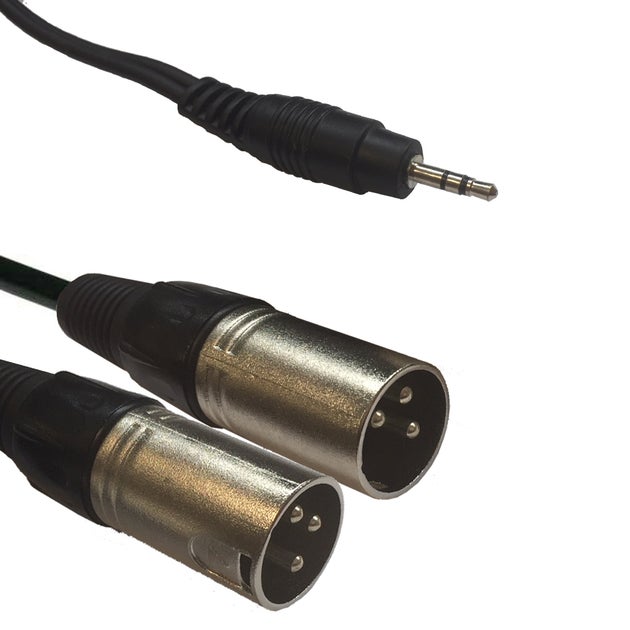 Adapterkabel 1x 3,5mm Stereo - 2x XLR 3-Pin Hane - ADJ | Bellalite Adapterkabel 1x 3,5mm Stereo - 2x XLR 3-Pin Hane - ADJ | Bellalite