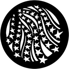 Stars & Stripes 2 Metallgobo, (50mm/38mm) - Rosco | Bellalite Stars & Stripes 2 Metallgobo, (50mm/38mm) - Rosco | Bellalite