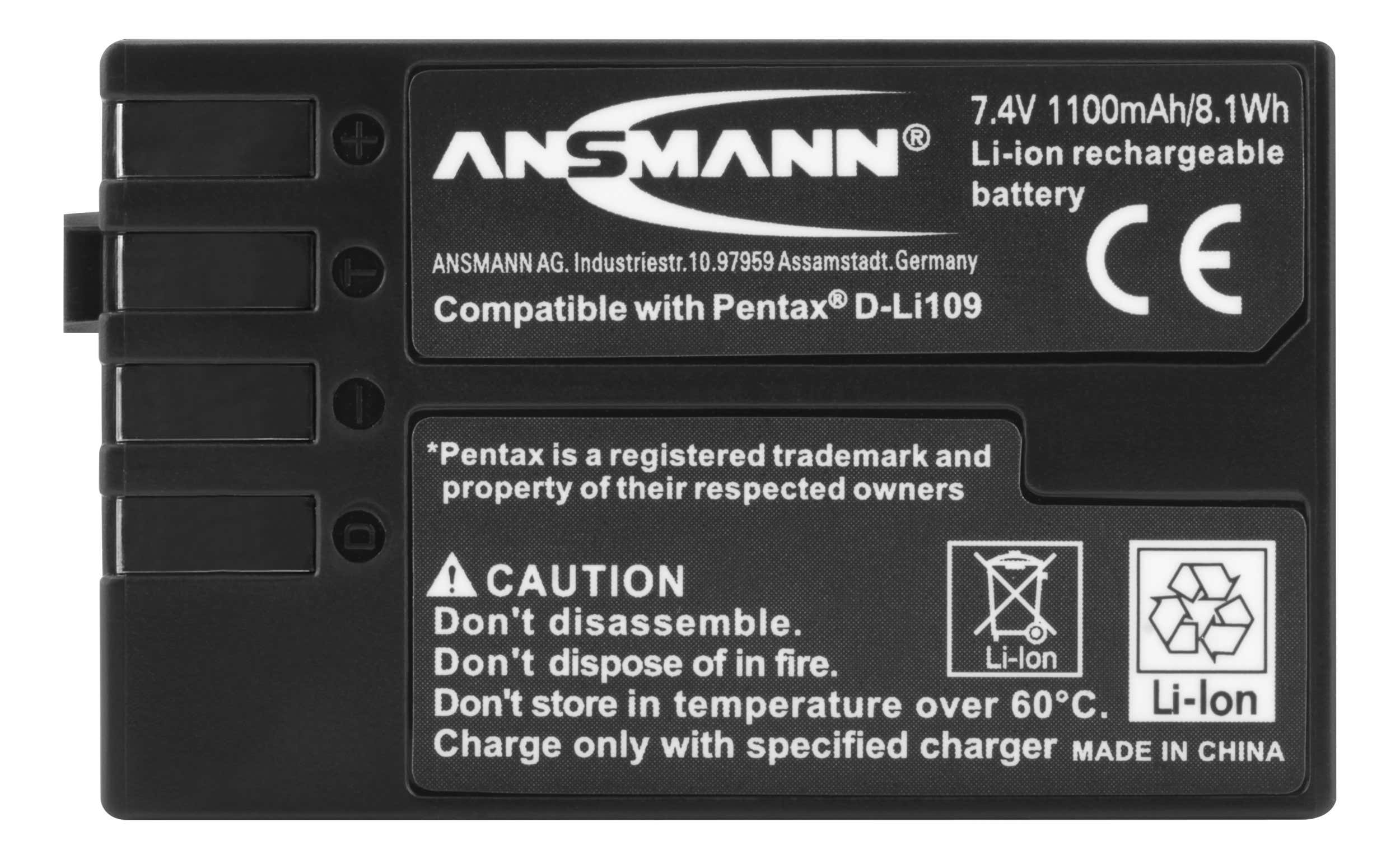 Kamerabatteri A-Pen D-Li 109 Kompatibel med Pentax - Ansmann | Bellalite Kamerabatteri A-Pen D-Li 109 Kompatibel med Pentax - Ansmann | Bellalite
