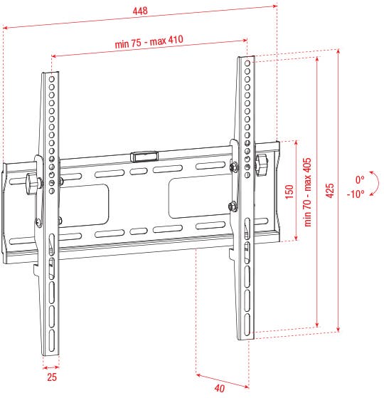 Väggfäste PLB3255 TV Wallmount 32" - 55" - Showgear | Bellalite Väggfäste PLB3255 TV Wallmount 32" - 55" - Showgear | Bellalite