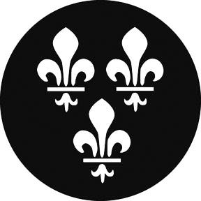 Fleur de Lis Metallgobo, (50mm/38mm) - Rosco | Bellalite Fleur de Lis Metallgobo, (50mm/38mm) - Rosco | Bellalite
