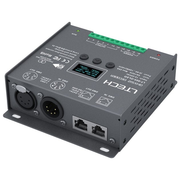 5CH DMX CV LED Dimmer 12-24V DC OLED - LTECH | Bellalite 5CH DMX CV LED Dimmer 12-24V DC OLED - LTECH | Bellalite