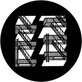 Fire Escapes 2 Metallgobo, A-Size (100mm) - Rosco | Bellalite Fire Escapes 2 Metallgobo, A-Size (100mm) - Rosco | Bellalite