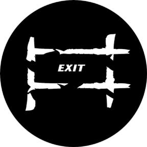 Exit 2 Metallgobo, Size: (ange storlek) - Rosco | Bellalite Exit 2 Metallgobo, Size: (ange storlek) - Rosco | Bellalite