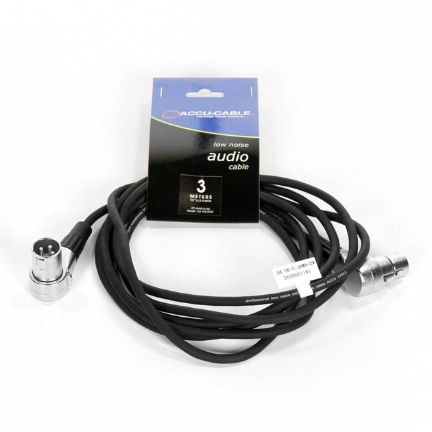 Mikrofonkabel Accu-Cable XLR 90° 3-Pin Hona/Hane - ADJ | Bellalite Mikrofonkabel Accu-Cable XLR 90° 3-Pin Hona/Hane - ADJ | Bellalite