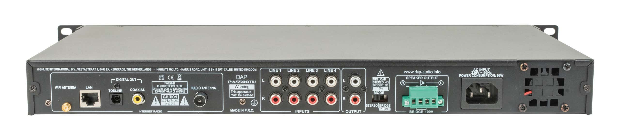 PA-5500TU 500W 100V Amplifier w. Internet Radio - DAP | Bellalite PA-5500TU 500W 100V Amplifier w. Internet Radio - DAP | Bellalite