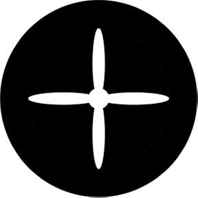 Propeller 4 Inverted Metallgobo, A-Size (100mm) - Rosco | Bellalite Propeller 4 Inverted Metallgobo, A-Size (100mm) - Rosco | Bellalite