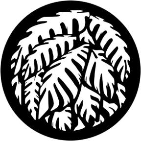 Jungle Palms Metallgobo, A-Size (100mm) - Rosco | Bellalite Jungle Palms Metallgobo, A-Size (100mm) - Rosco | Bellalite