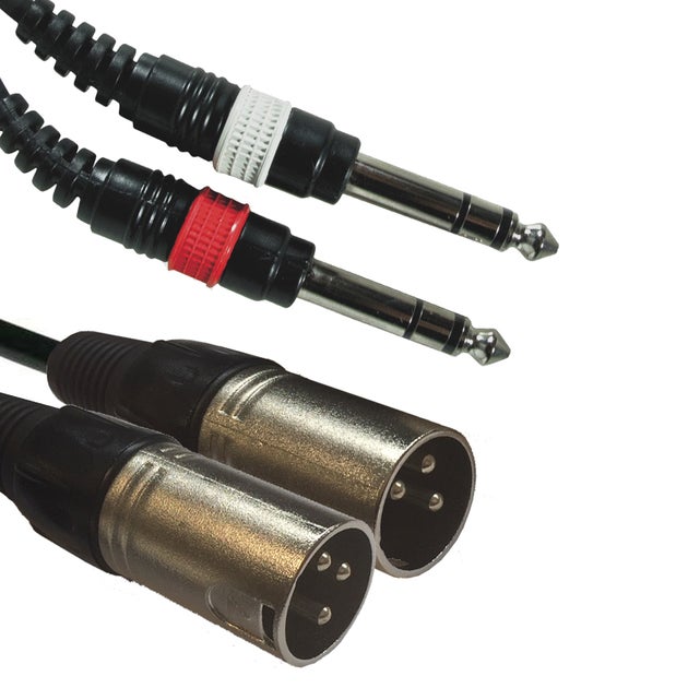 Adapterkabel 2x 6,3mm Stereo - 2x XLR 3-Pin Hane - ADJ | Bellalite Adapterkabel 2x 6,3mm Stereo - 2x XLR 3-Pin Hane - ADJ | Bellalite
