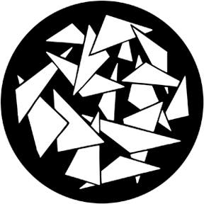 Triangles 2 Metallgobo, M-Size (66mm) - Rosco | Bellalite Triangles 2 Metallgobo, M-Size (66mm) - Rosco | Bellalite