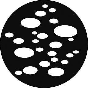 Pools of Light Metallgobo, M-Size (66mm) - Rosco | Bellalite Pools of Light Metallgobo, M-Size (66mm) - Rosco | Bellalite