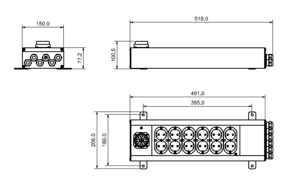 Uttagsbox Hexi Plint/Schuko/Socapex - HEXI | Bellalite Uttagsbox Hexi Plint/Schuko/Socapex - HEXI | Bellalite
