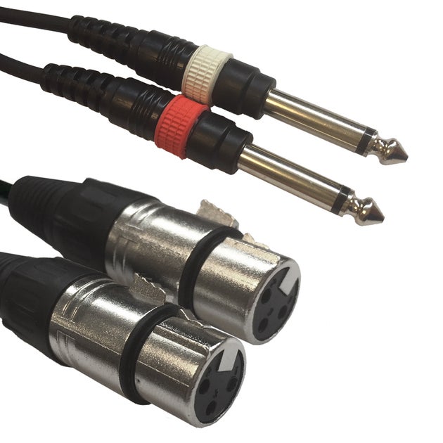 Adapterkabel 2x XLR 3-Pin Hona - 2x 6,3mm Mono - ADJ | Bellalite Adapterkabel 2x XLR 3-Pin Hona - 2x 6,3mm Mono - ADJ | Bellalite