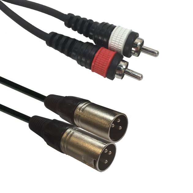 Adapterkabel 2x XLR 3-Pin Hane - 2x RCA - ADJ | Bellalite Adapterkabel 2x XLR 3-Pin Hane - 2x RCA - ADJ | Bellalite