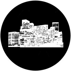 Cityscape 3 Glasgobo s/v, A-size (100mm) - Rosco | Bellalite Cityscape 3 Glasgobo s/v, A-size (100mm) - Rosco | Bellalite