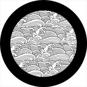 Kabuki Waves Metallgobo, (50mm/38mm) - Rosco | Bellalite Kabuki Waves Metallgobo, (50mm/38mm) - Rosco | Bellalite