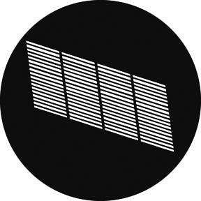 Office Window 7 Metallgobo, D-Size (53,3mm) - Rosco | Bellalite Office Window 7 Metallgobo, D-Size (53,3mm) - Rosco | Bellalite