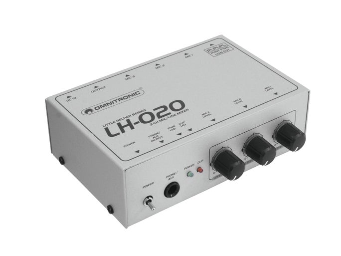 Little Helper LH-020 3-Channel Mic Mixer - Omnitronic | Bellalite Little Helper LH-020 3-Channel Mic Mixer - Omnitronic | Bellalite