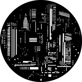 City Lights Metallgobo, (50mm/38mm) - Rosco | Bellalite City Lights Metallgobo, (50mm/38mm) - Rosco | Bellalite